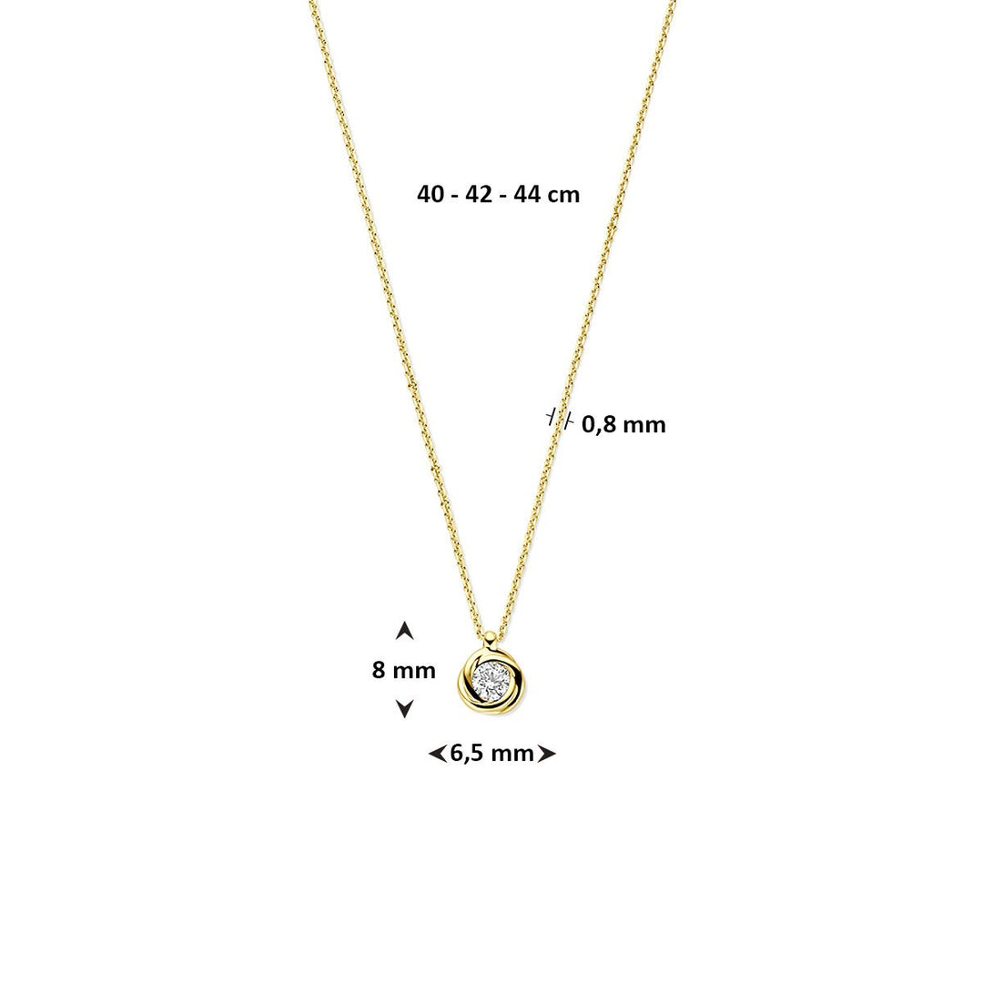 Gouden Collier 14k met Zirkonia – Jasseron Schakel