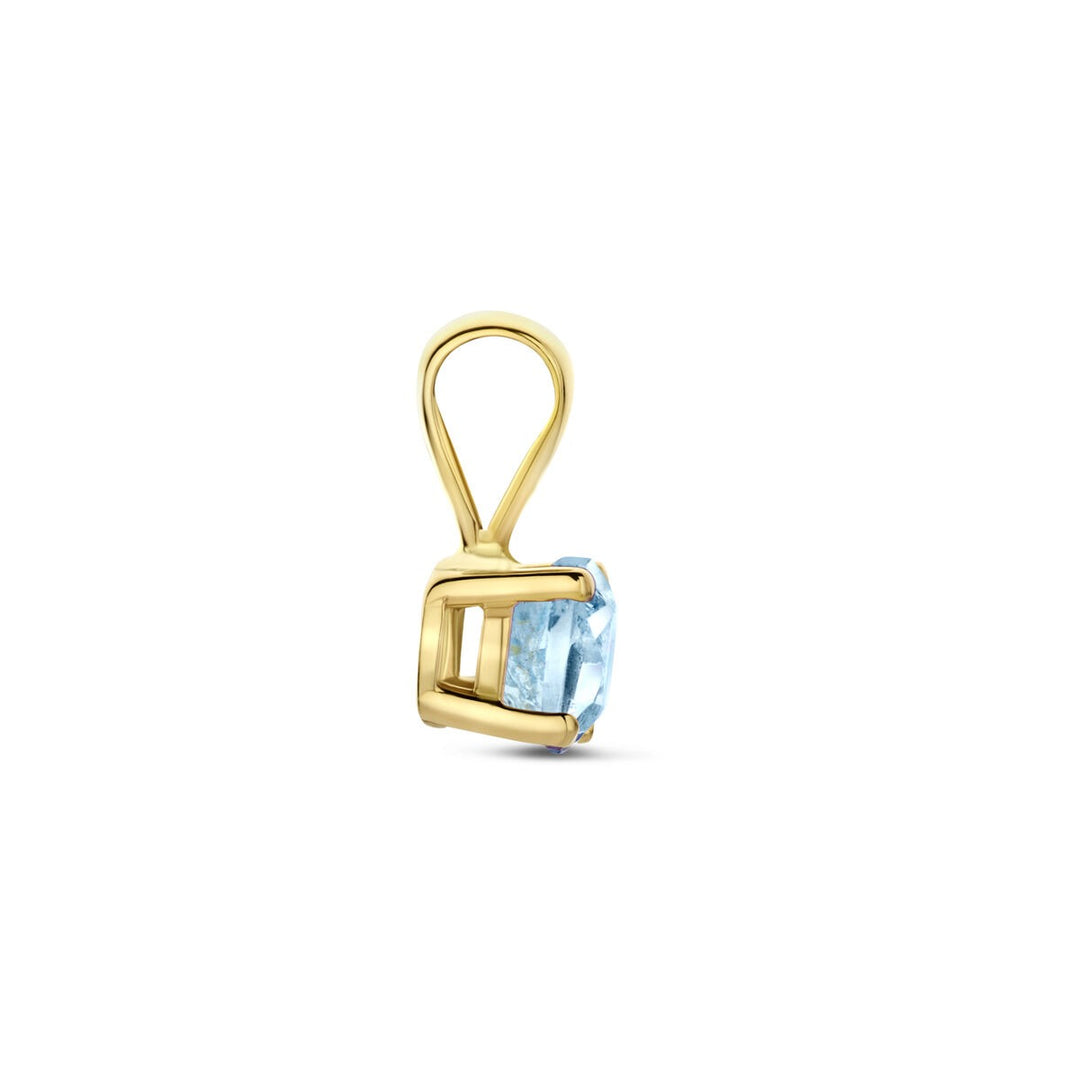 14k Geelgouden Hanger met Blauwe Topaas