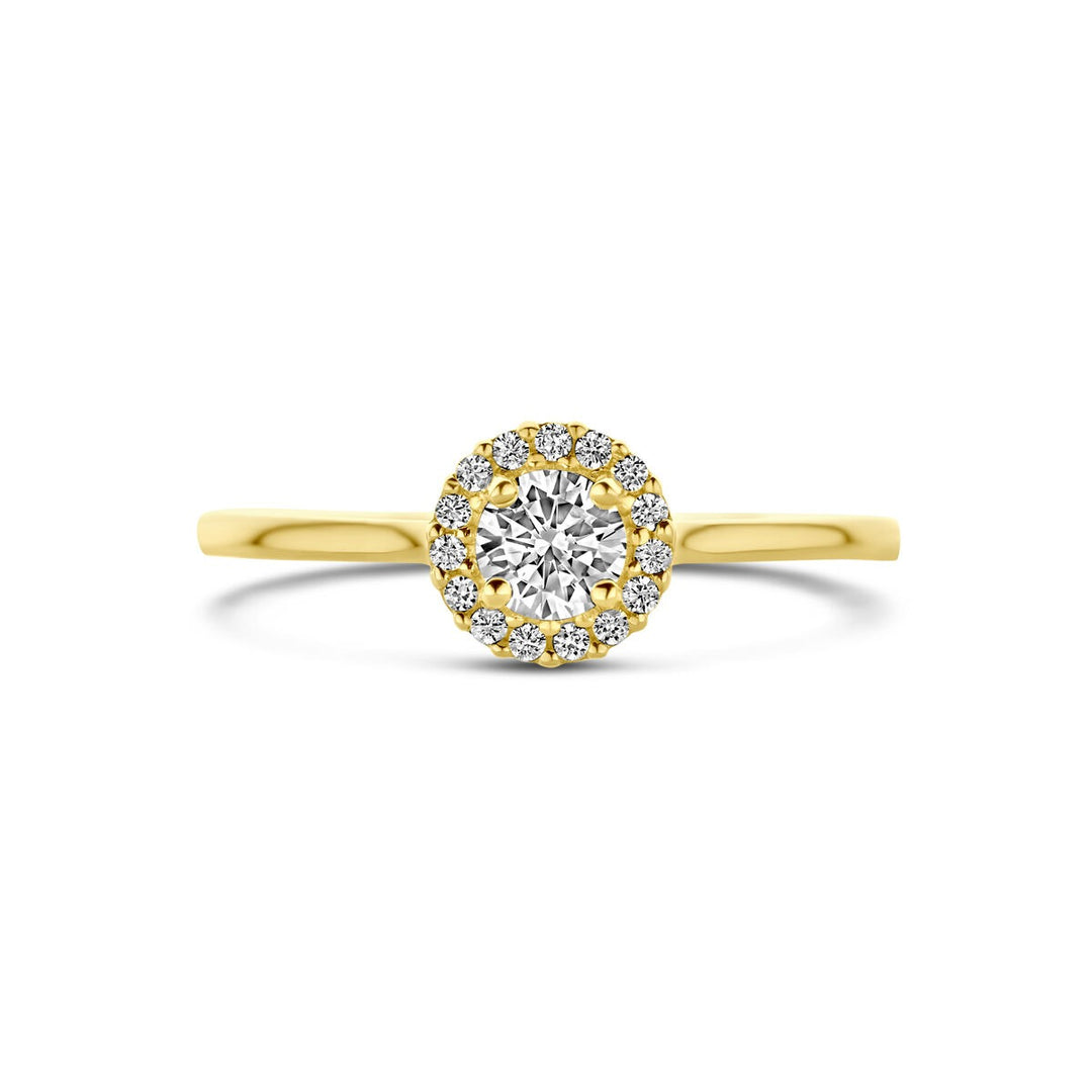 14k Geelgouden Damesring met Zirkonia – Entouragezetting