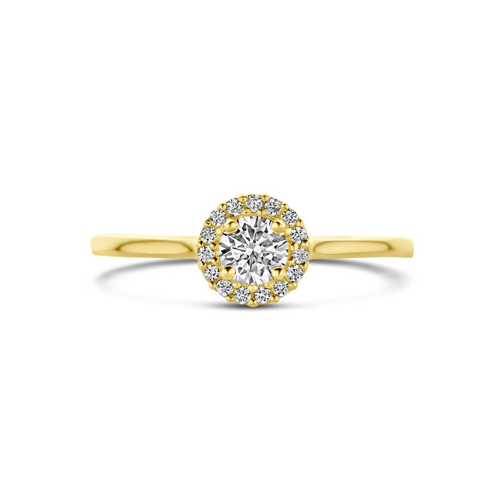 14k Geelgouden Damesring met Zirkonia – Entouragezetting