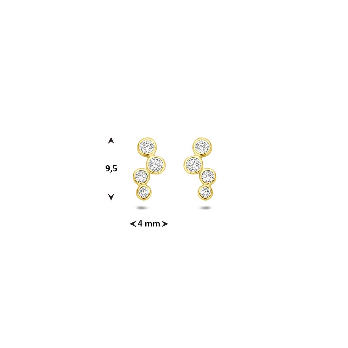 9-karätige Gelbgold-Ohrstecker mit Zirkonia