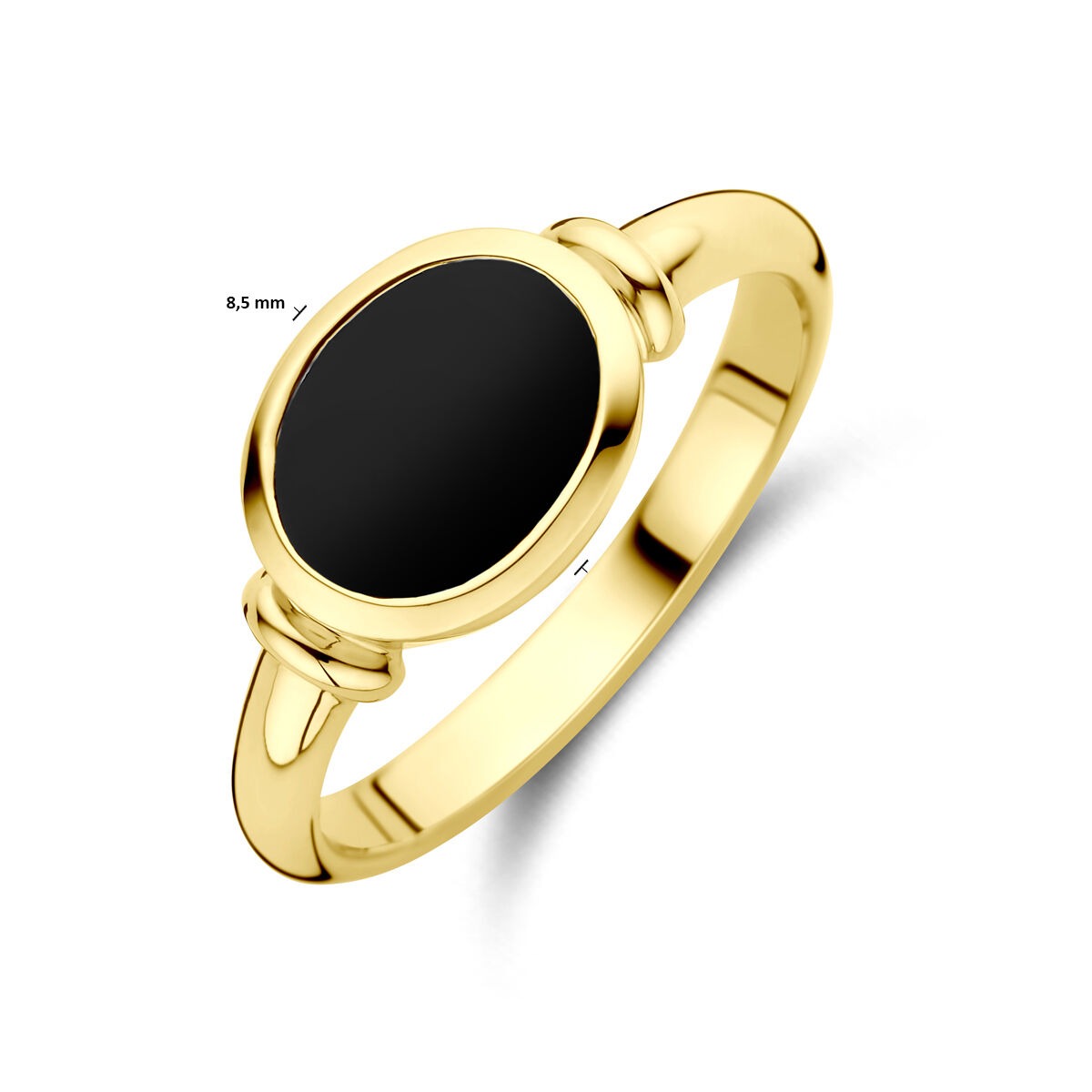 14k Gelbgoldring mit Onyx
