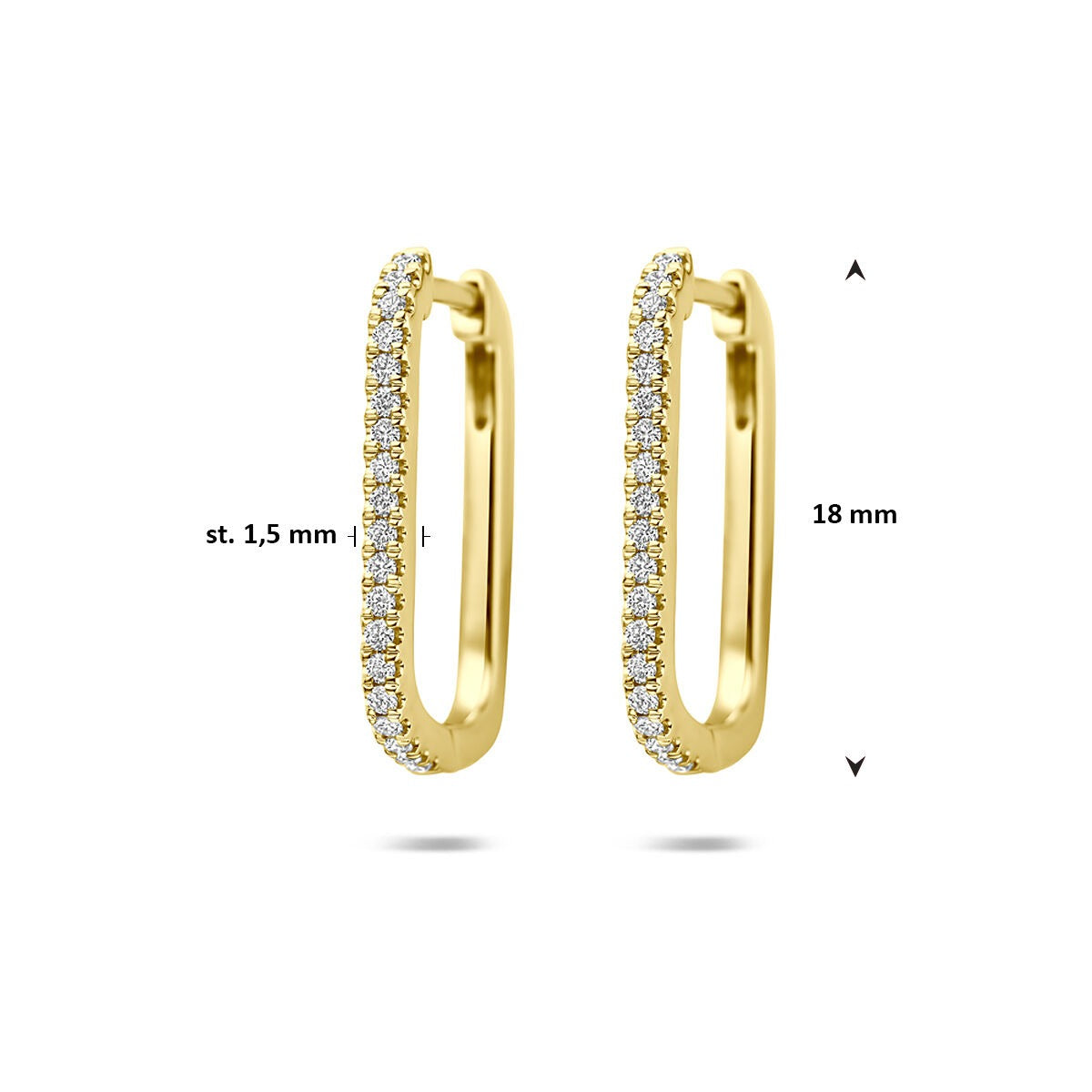 14K Gelbgold Klappcreolen mit im Labor gezüchtetem Diamant
