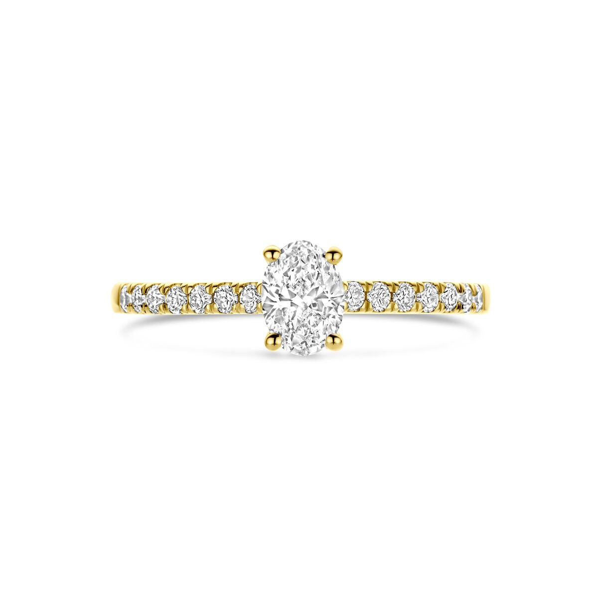Goldring 14K mit Lab Grown Diamant – Ovalschliff