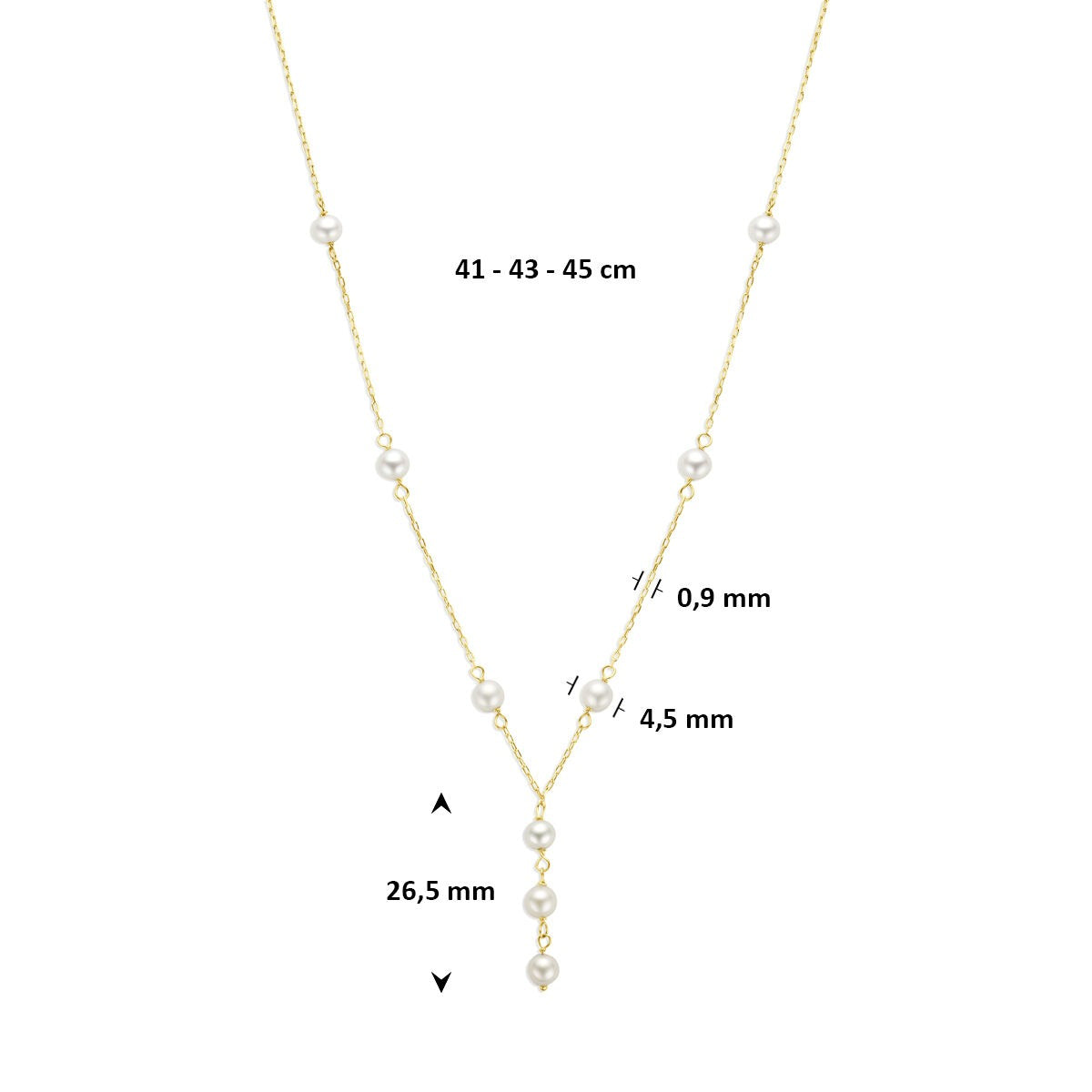 9K Gelbgold Collier mit Perle