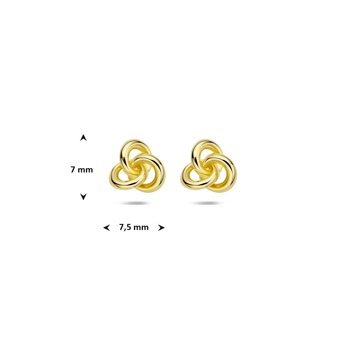 Gelbgoldohrstecker mit Knoten – 14 Karat