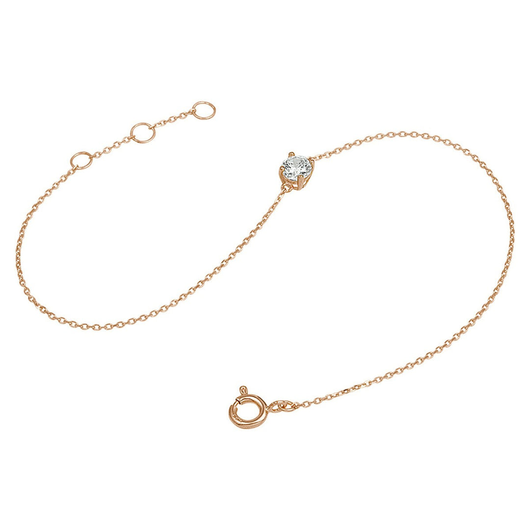 Armband Zirkonia 16,5 - 17,5 - 18,5 cm 14K Roségold
