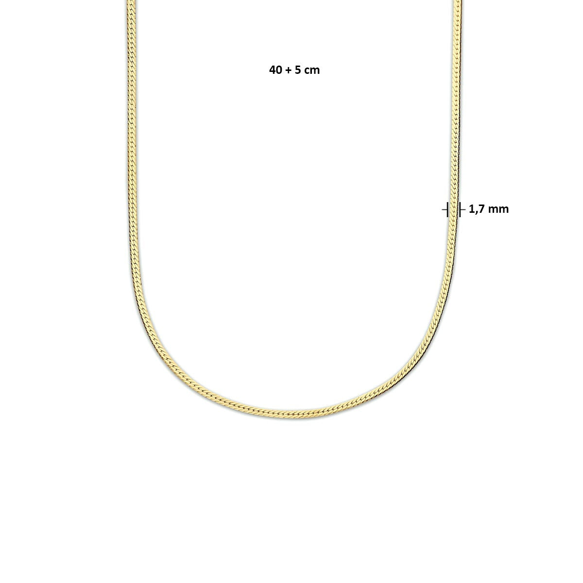 Vergoldetes Silbercollier mit flacher Schlangenkette