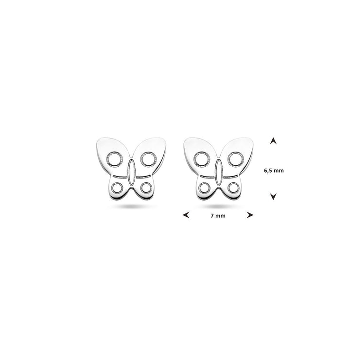Schmetterlings-Ohrstecker, Silber rhodiniert