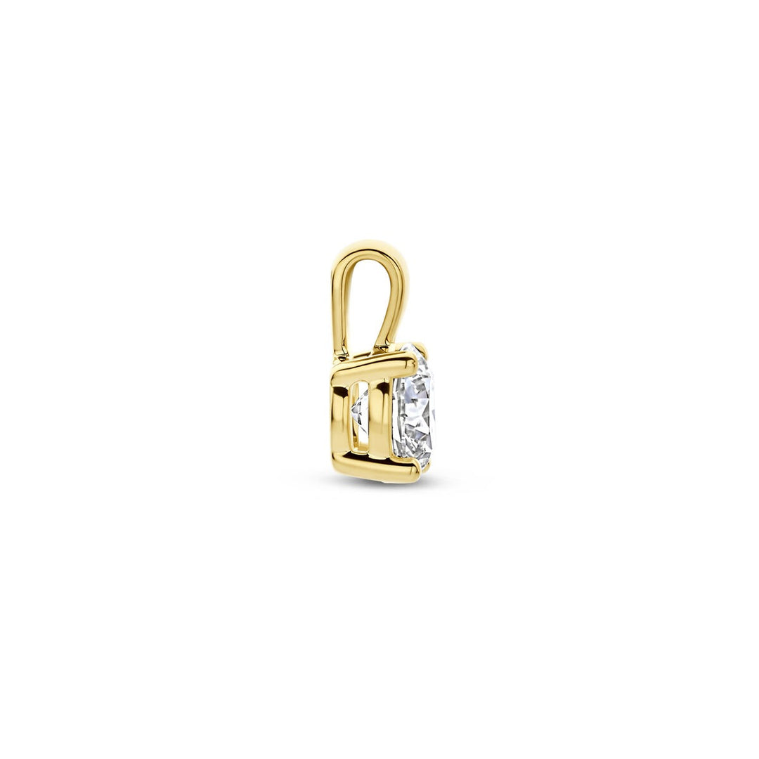 Gouden hanger met lab grown diamant – 14k geelgoud briljant geslepen
