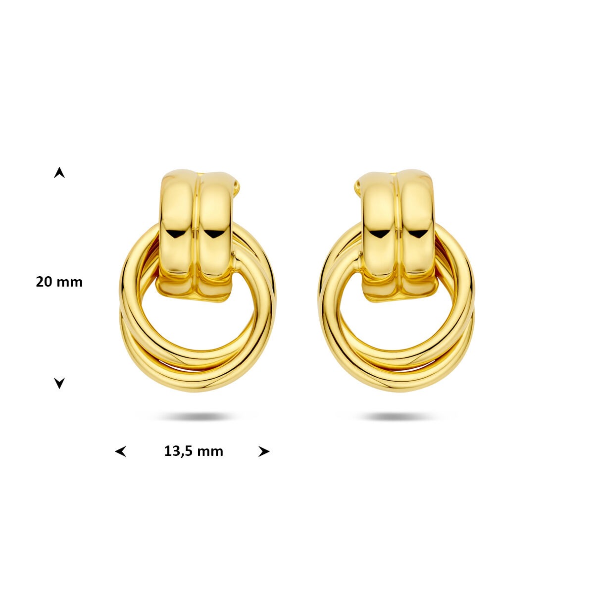 Vergoldete 925er Silber Ohrstecker 20 x 13,5 mm