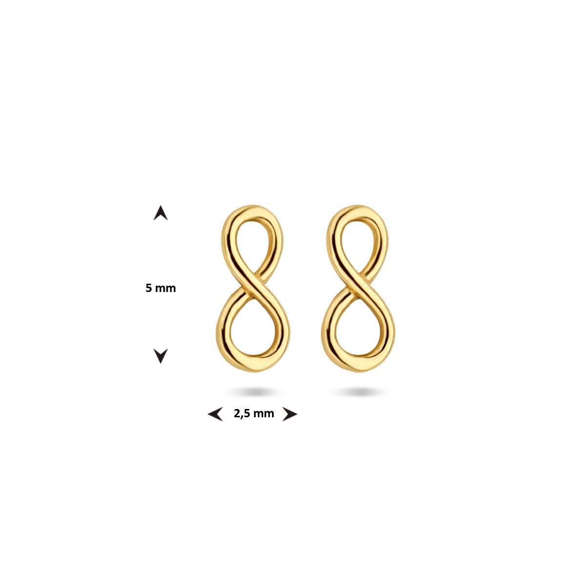 14k Gelbgold Ohrstecker Infinity