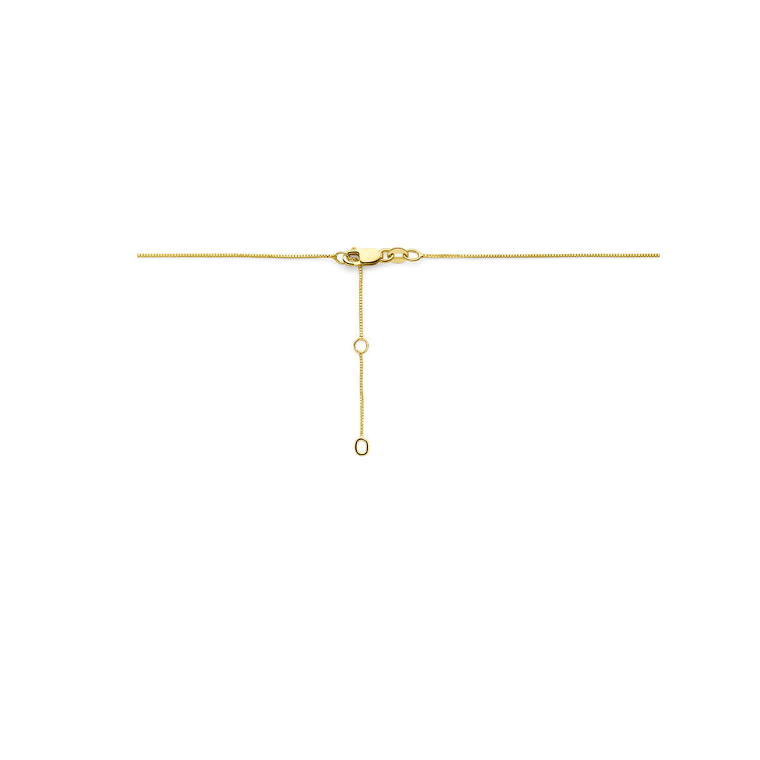Halskette London Blue Topas und Diamant 40 – 42 – 44 cm 0,02 ct H SI 14 K Gelbgold