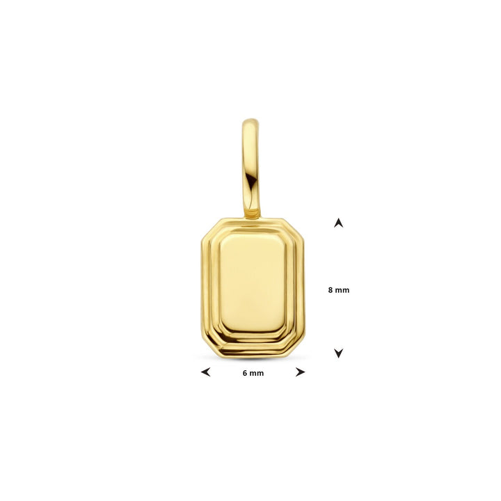 14k geelgouden graveerhanger – elegant en persoonlijk in miniatuurformaat