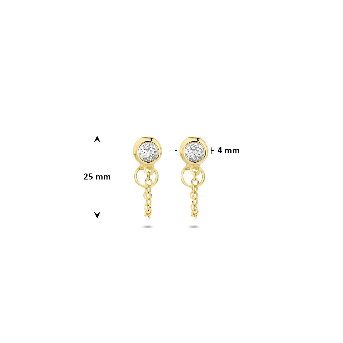 Vergoldete Silberohrringe mit Zirkonia – 925 Silber