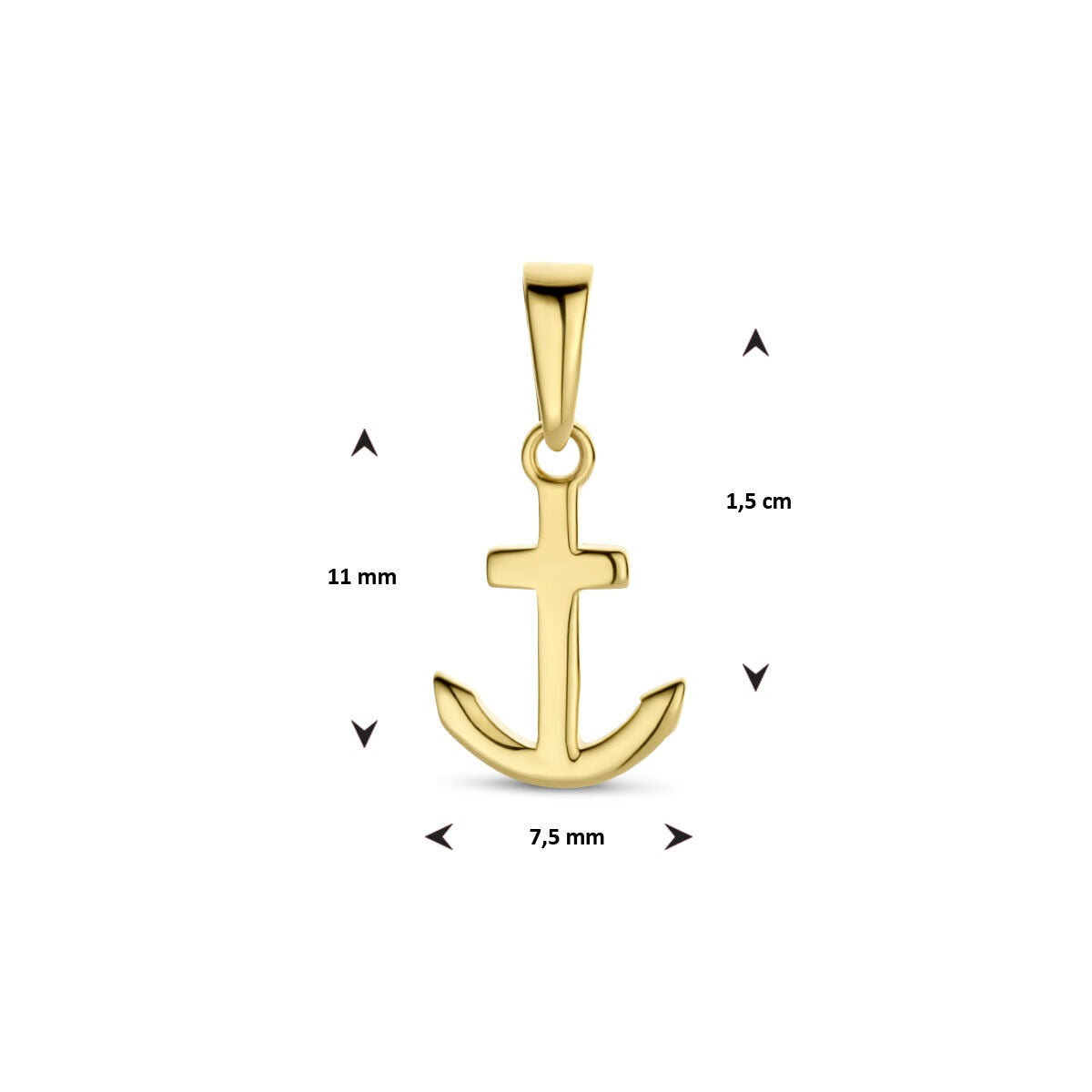 9 Karat Gelbgold Halskette mit Anker-Anhänger