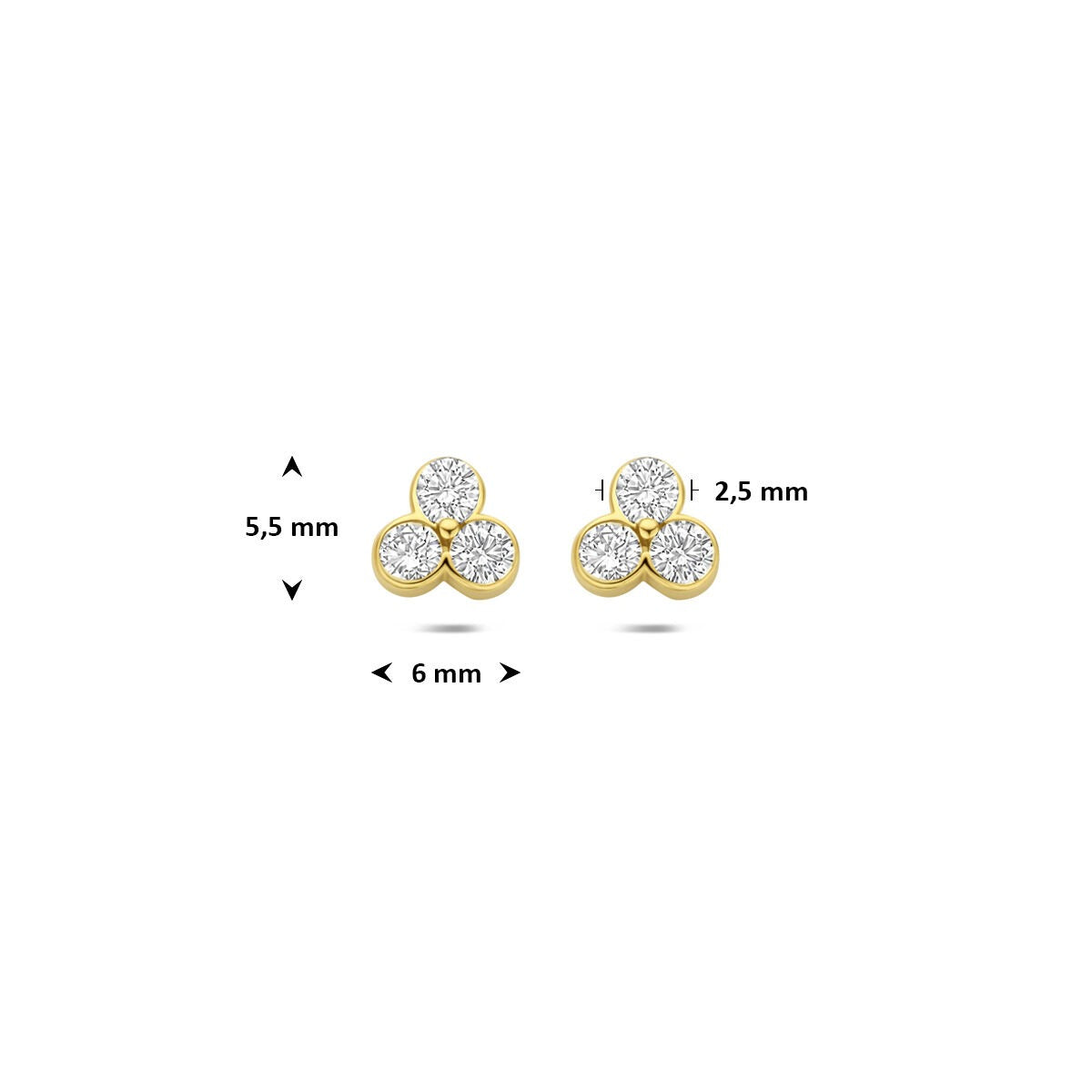 14k Gelbgold Ohrstecker mit im Labor gezüchtetem Diamant 0,52 ct