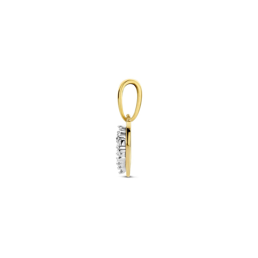 Anhänger Herz Zirkonia 14K Bicolor Gold Gelb/Weiß