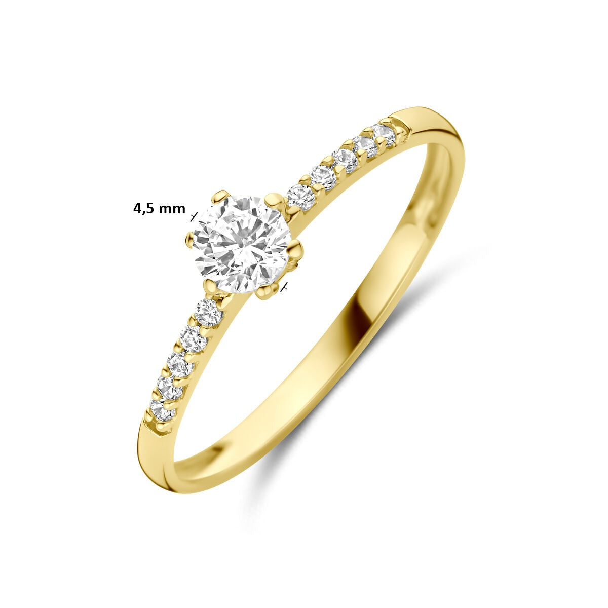 Damenring Gold mit Zirkonia – 14k Gelbgold