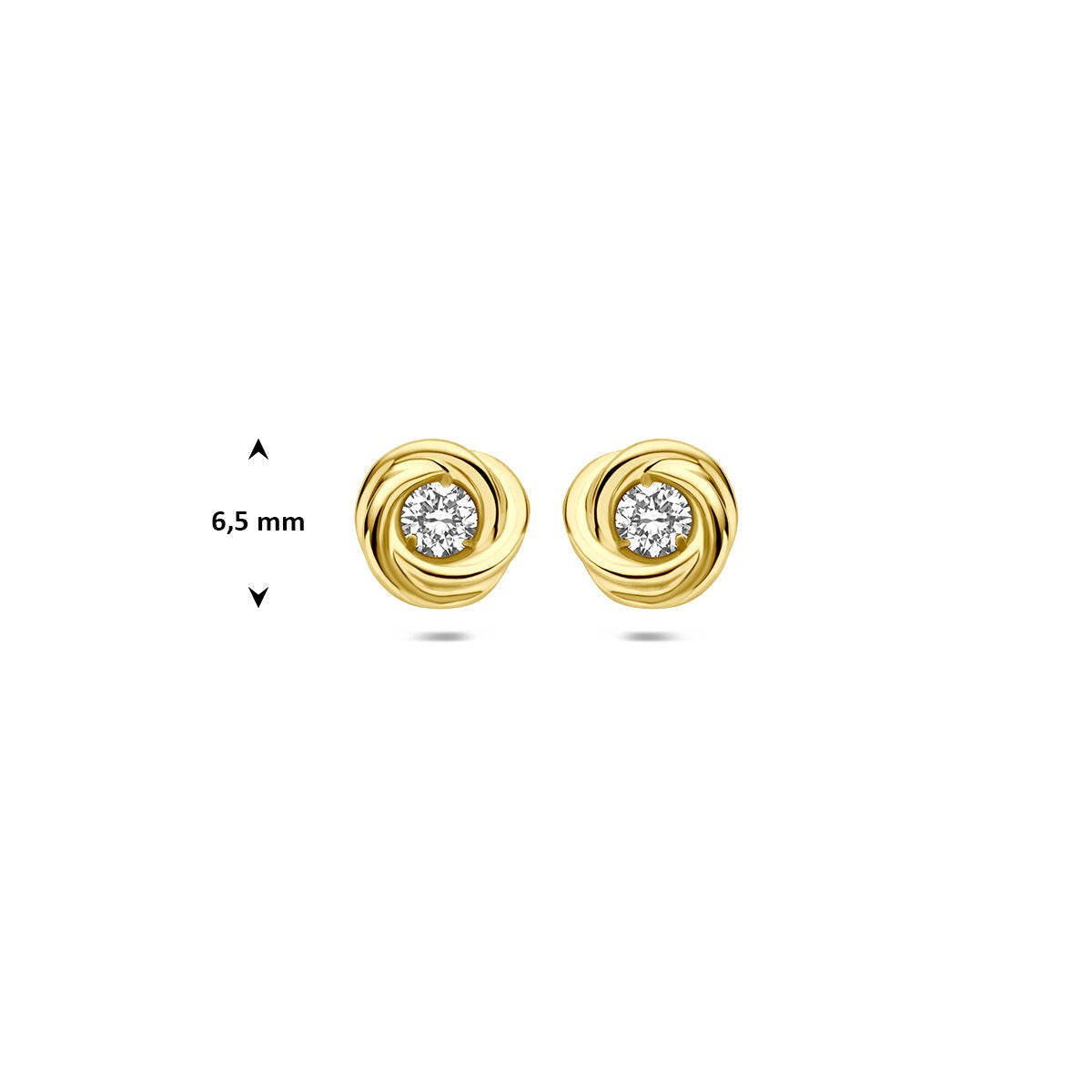 14k Gelbgold Ohrstecker mit im Labor gezüchtetem Diamanten