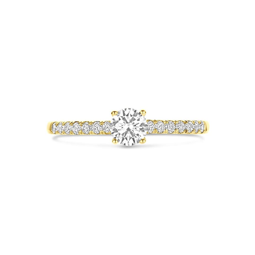 Gouden Ring 14k met Lab Grown Diamant – Briljant Slijpvorm