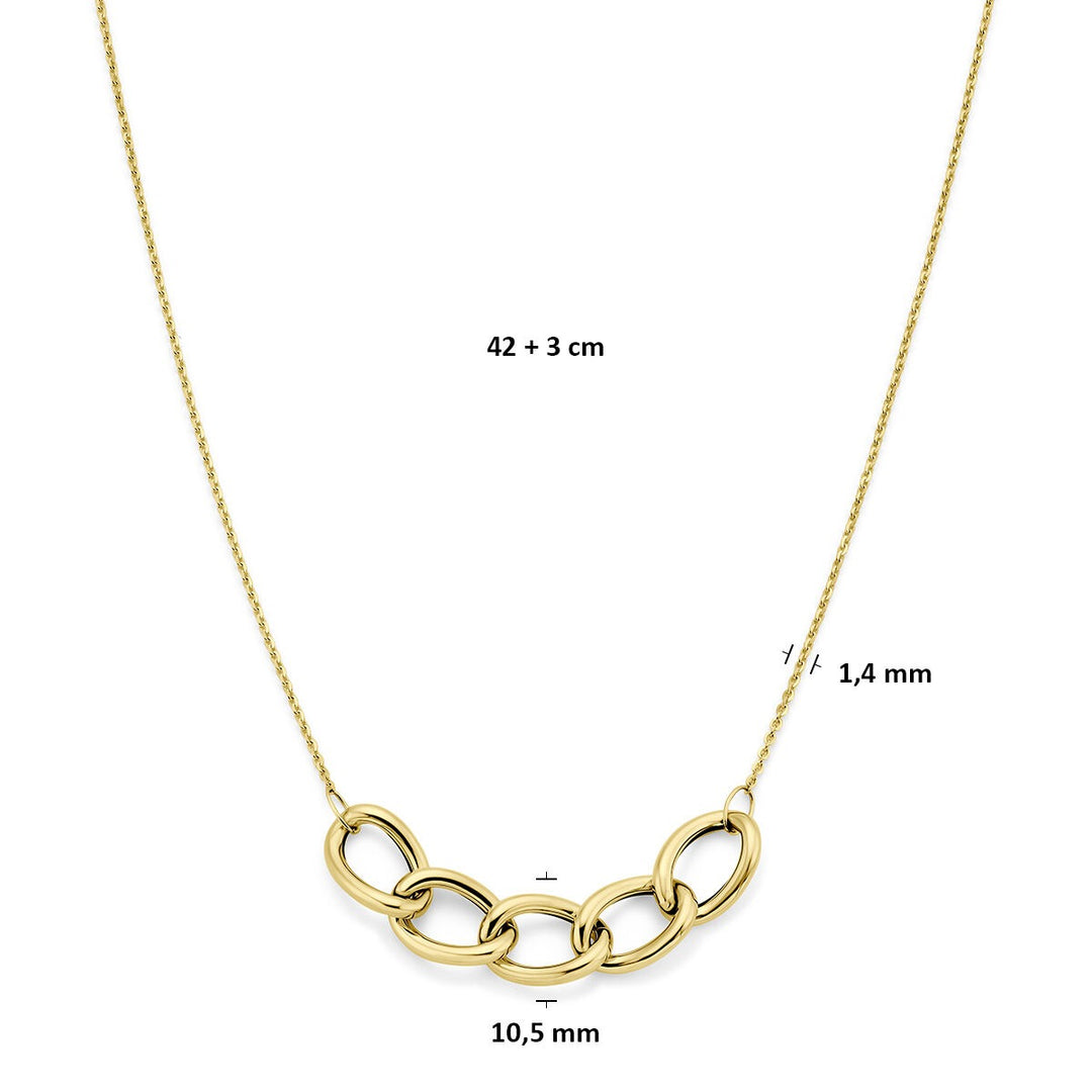 14k Geelgouden anker collier