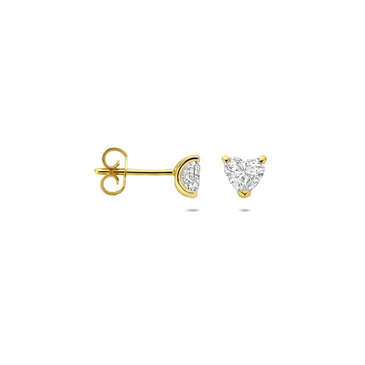 14 Karat Gelbgold Ohrstecker mit herzförmigem, im Labor gezüchtetem Diamanten 0,60ct