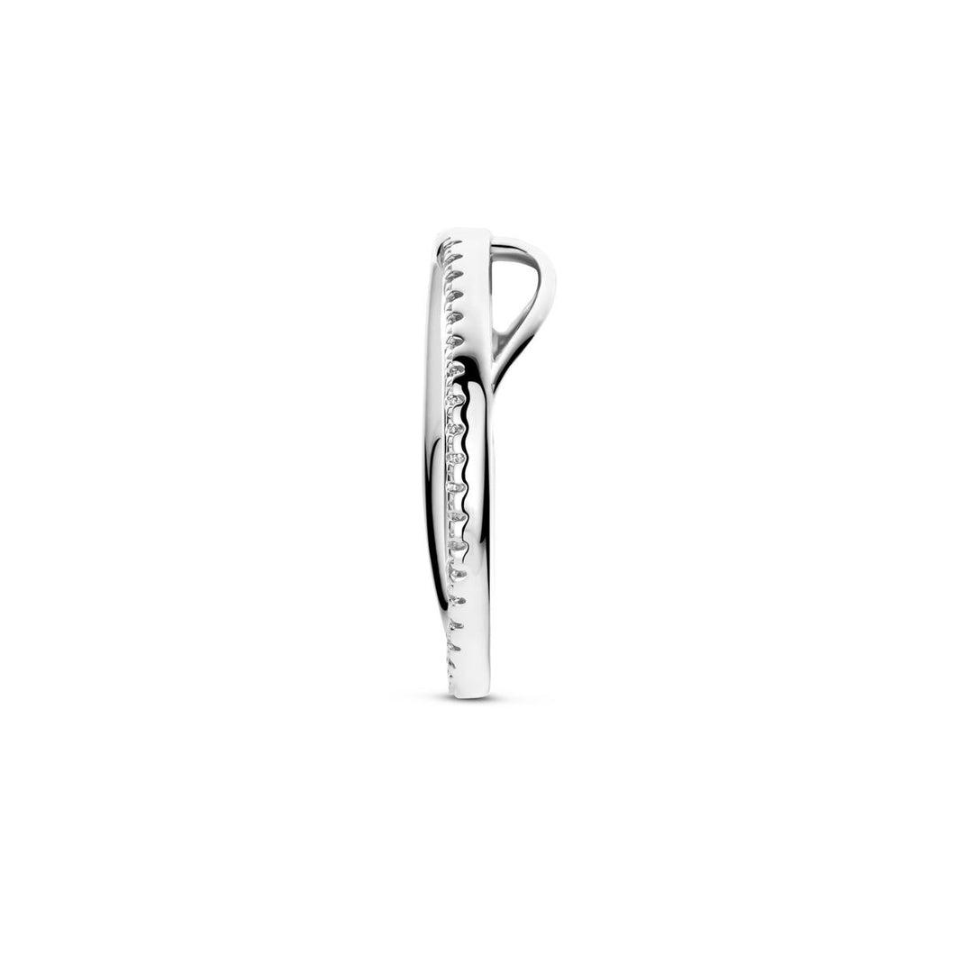 Zilveren hanger met zirkonia entourage – gerhodineerd 925 zilver