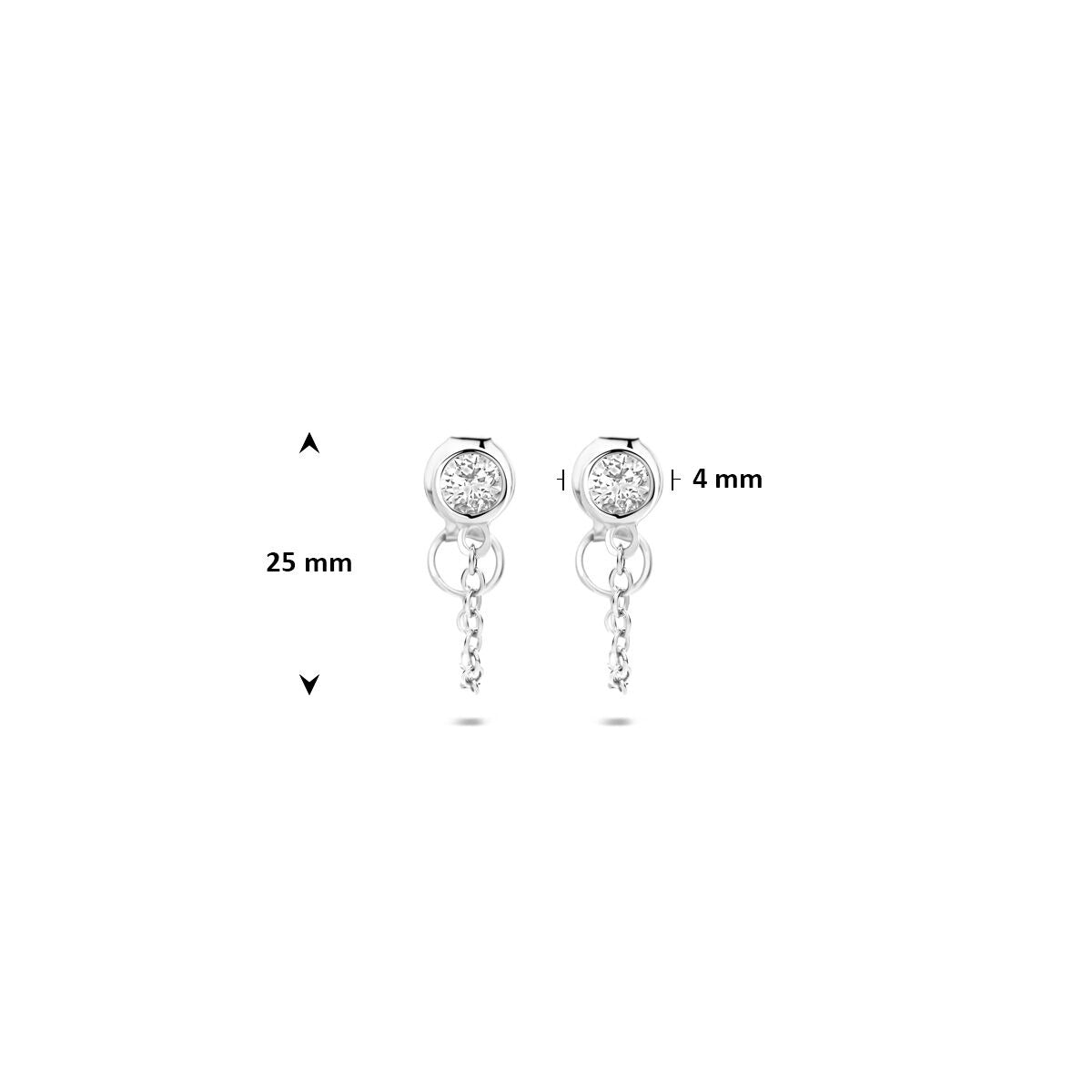 Ohrhänger aus rhodiniertem 925er Silber mit Zirkonia