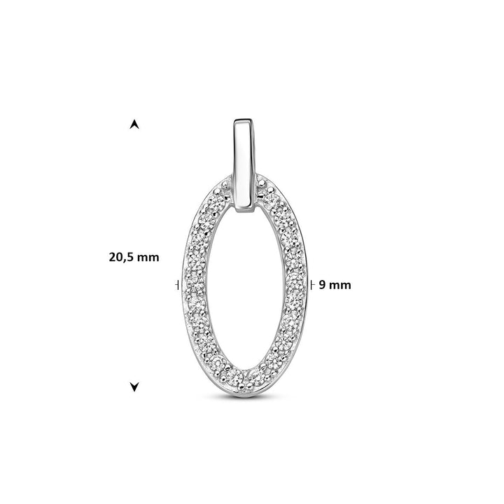 Gerhodineerde 925 zilveren hanger met zirkonia