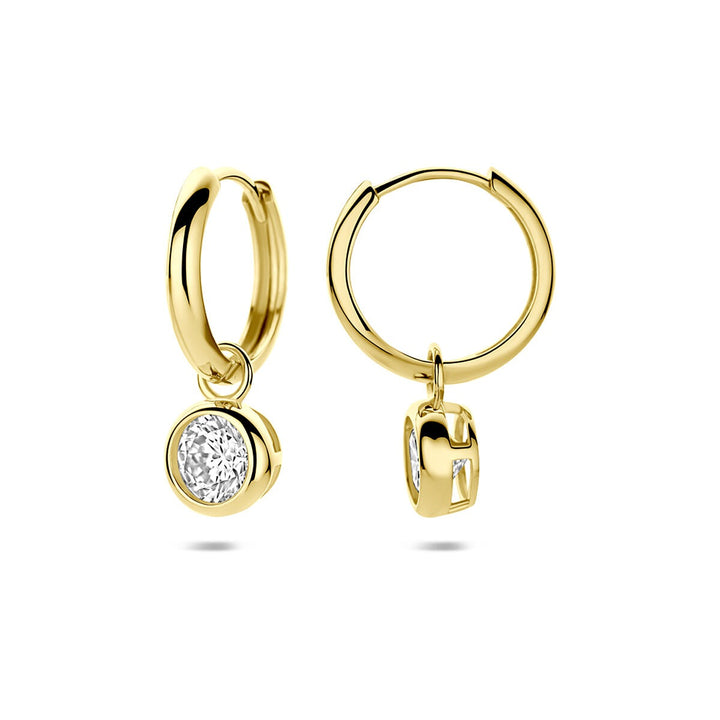 Gouden oorringen met zirkonia – 9k geelgoudkleurig