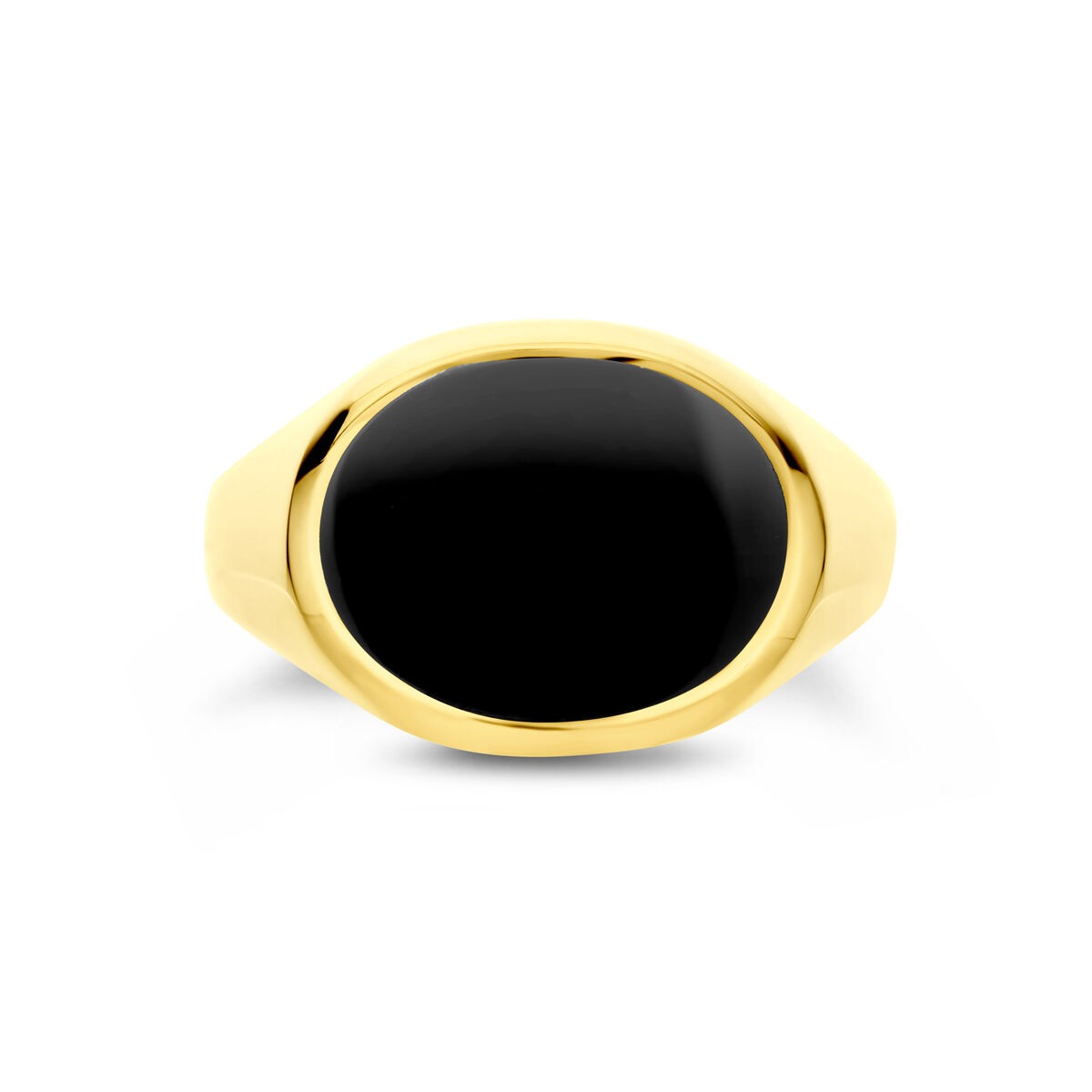 14k Gelbgoldring mit Onyx