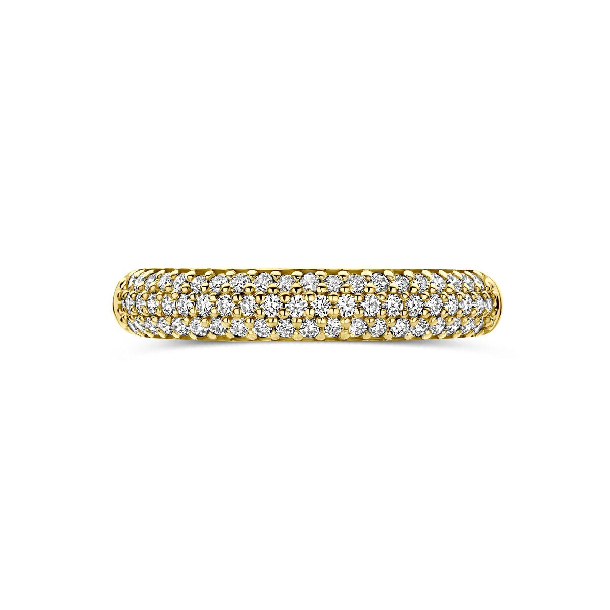 14k Gelbgoldring mit im Labor gezüchtetem Diamant