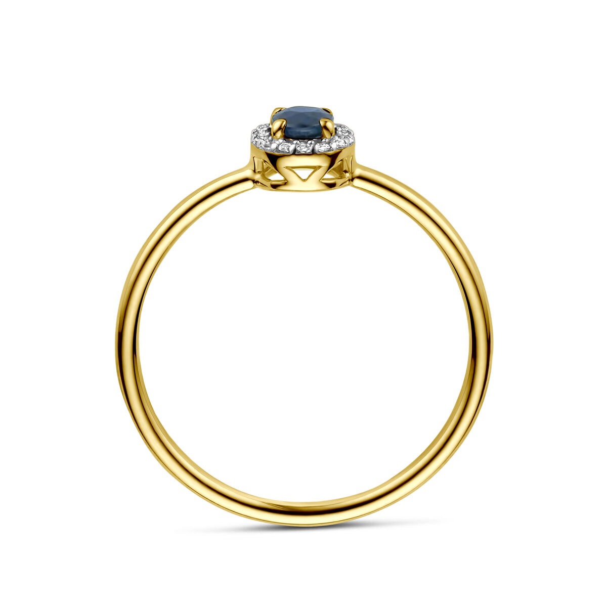 Goldring mit Saphir und Diamant – 14k