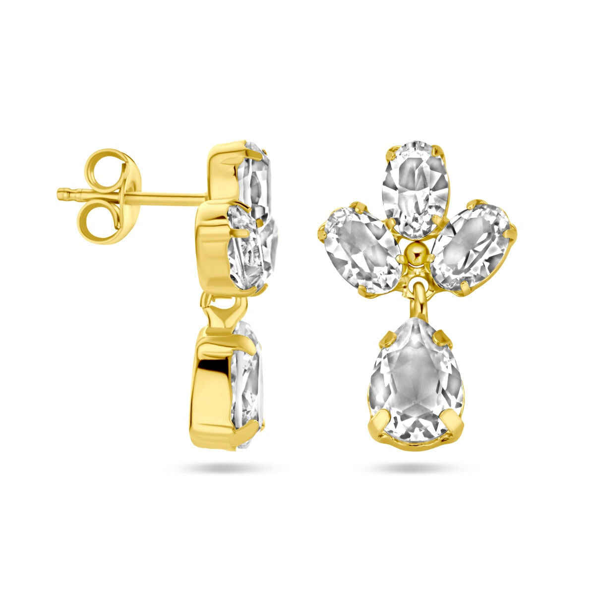 Vergoldete Silberohrringe mit Swarovski-Kristall – Gelbgold auf 925er Silber