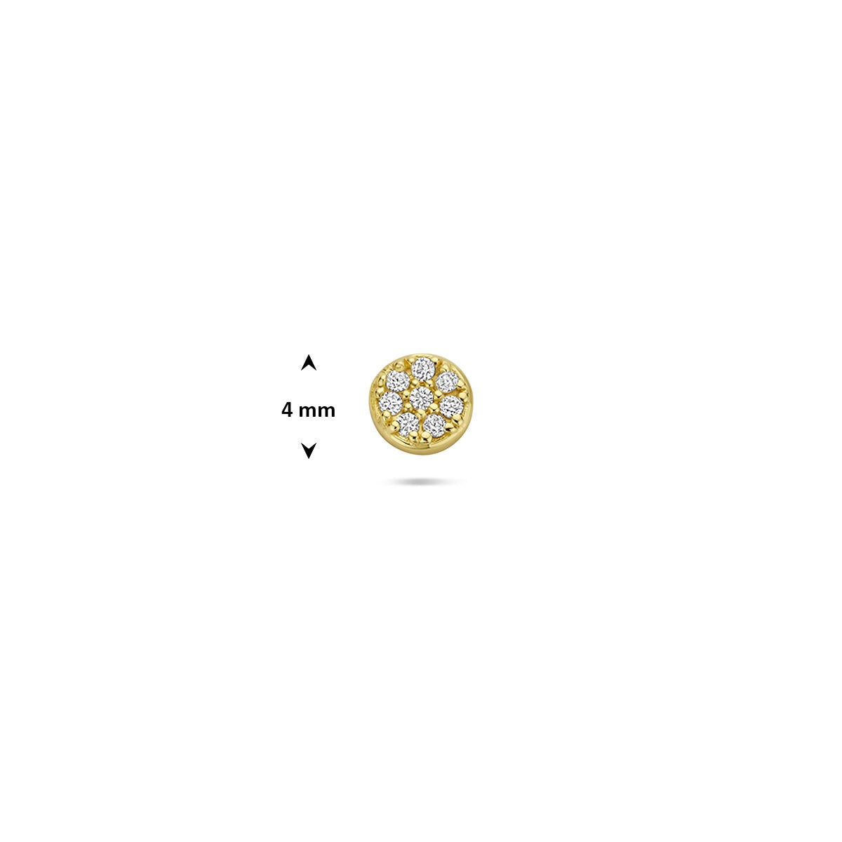 Vergoldetes Flatback-Piercing aus Silber mit Zirkonia