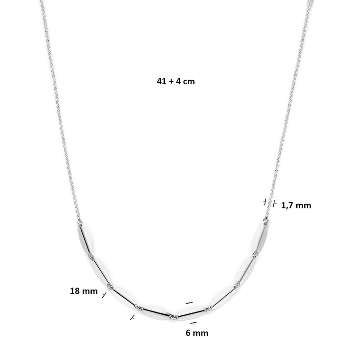 Gerhodineerd 925 zilveren dames collier