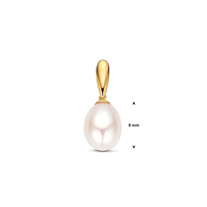 9k geelgouden hanger met parel