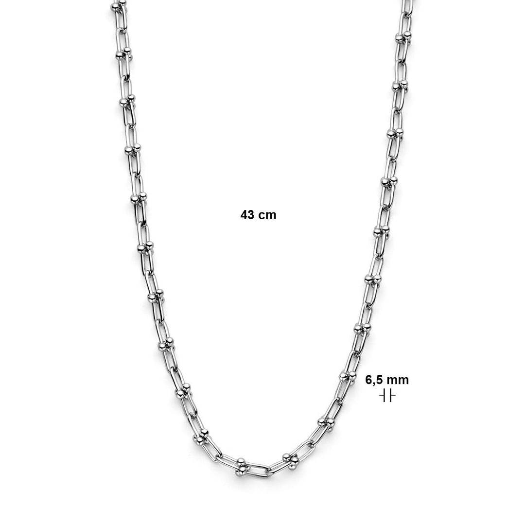 Halskette 6,5 mm 43 cm Silber rhodiniert