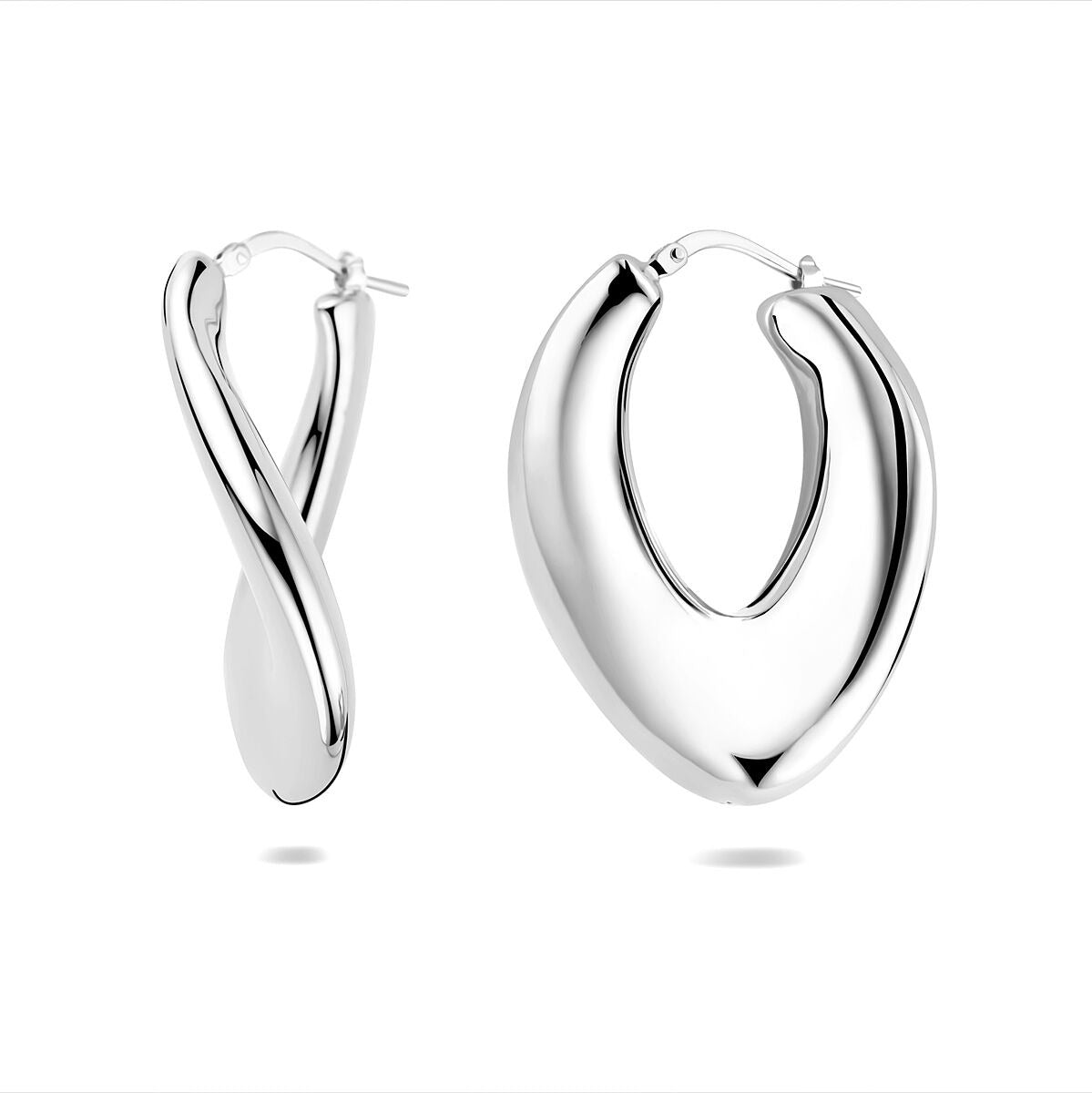 Silberne Ohrringe – rhodiniertes 925er Silber