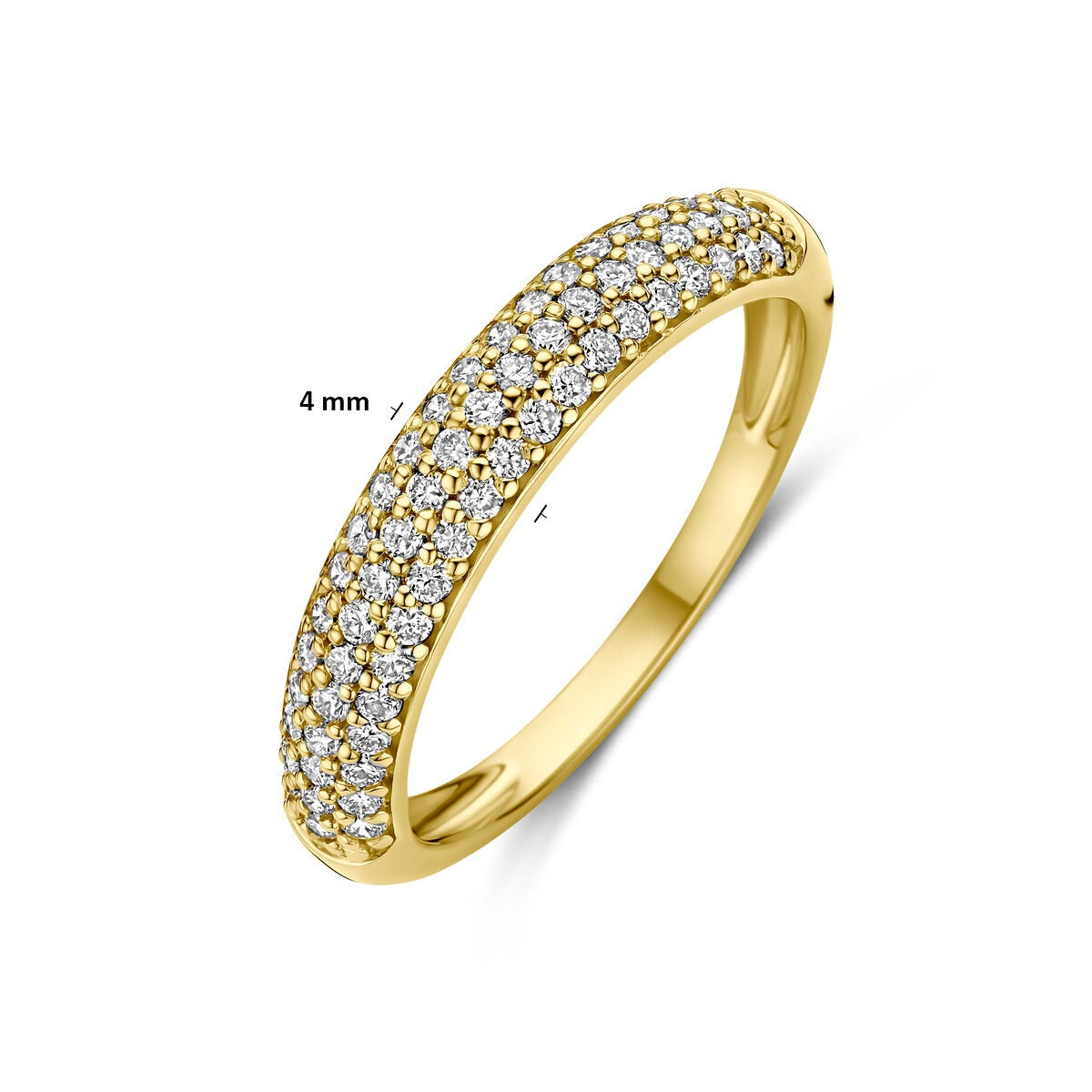 14k Gelbgoldring mit im Labor gezüchtetem Diamant