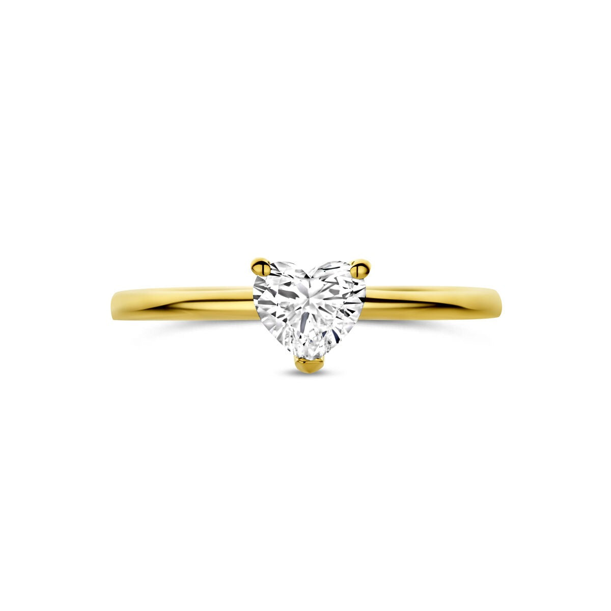 14k Gelbgoldring mit herzförmigem Labordiamant 0,50ct