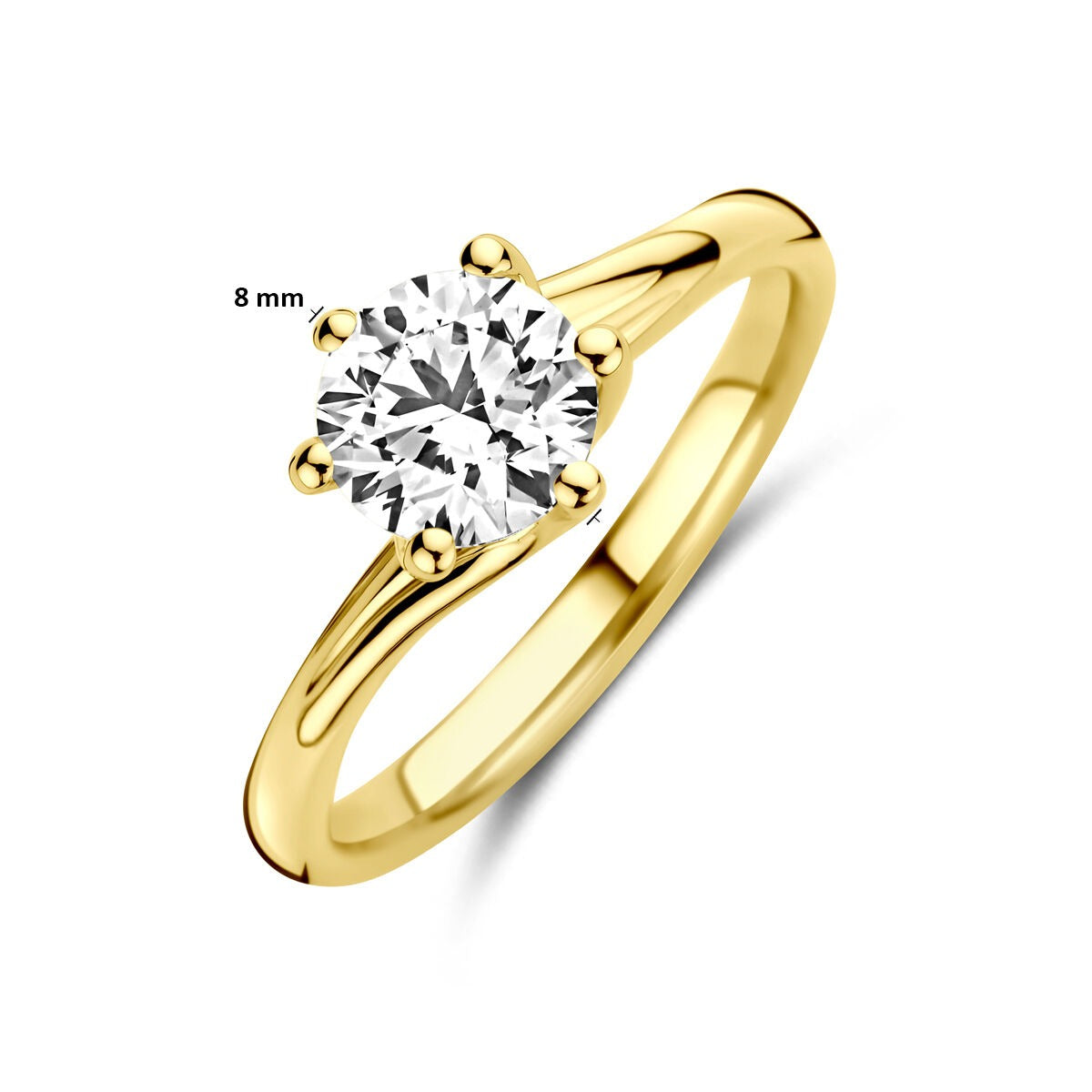 14 Karat Gelbgoldring mit 1.00 Karat im Labor gezüchtetem Diamanten