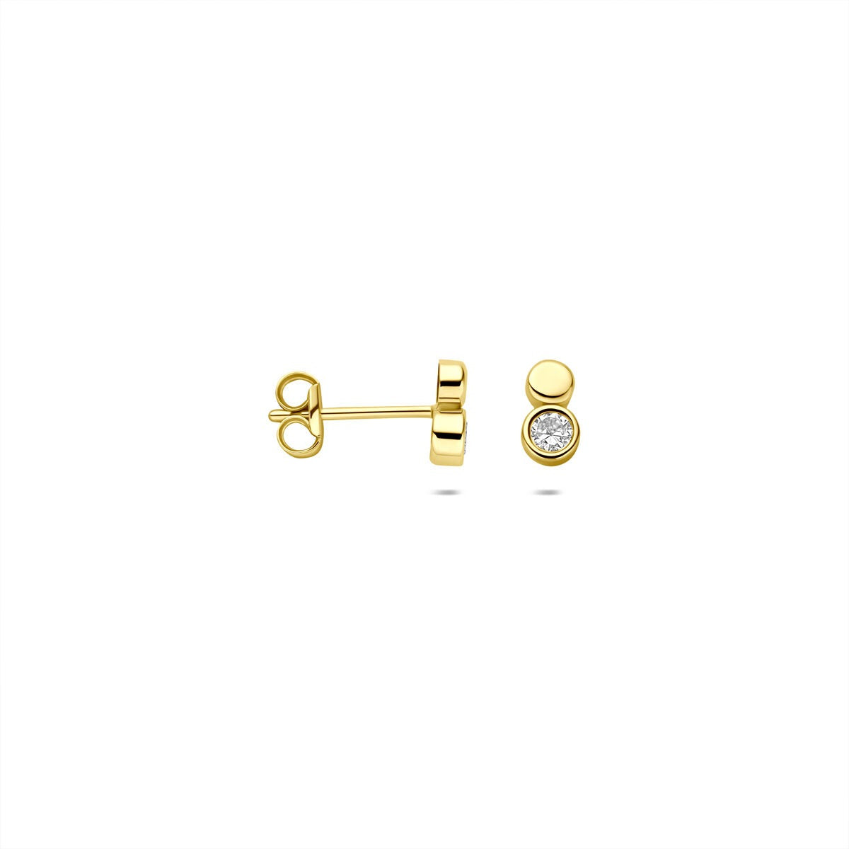 9 Karat goldfarbene Ohrstecker mit Zirkonia