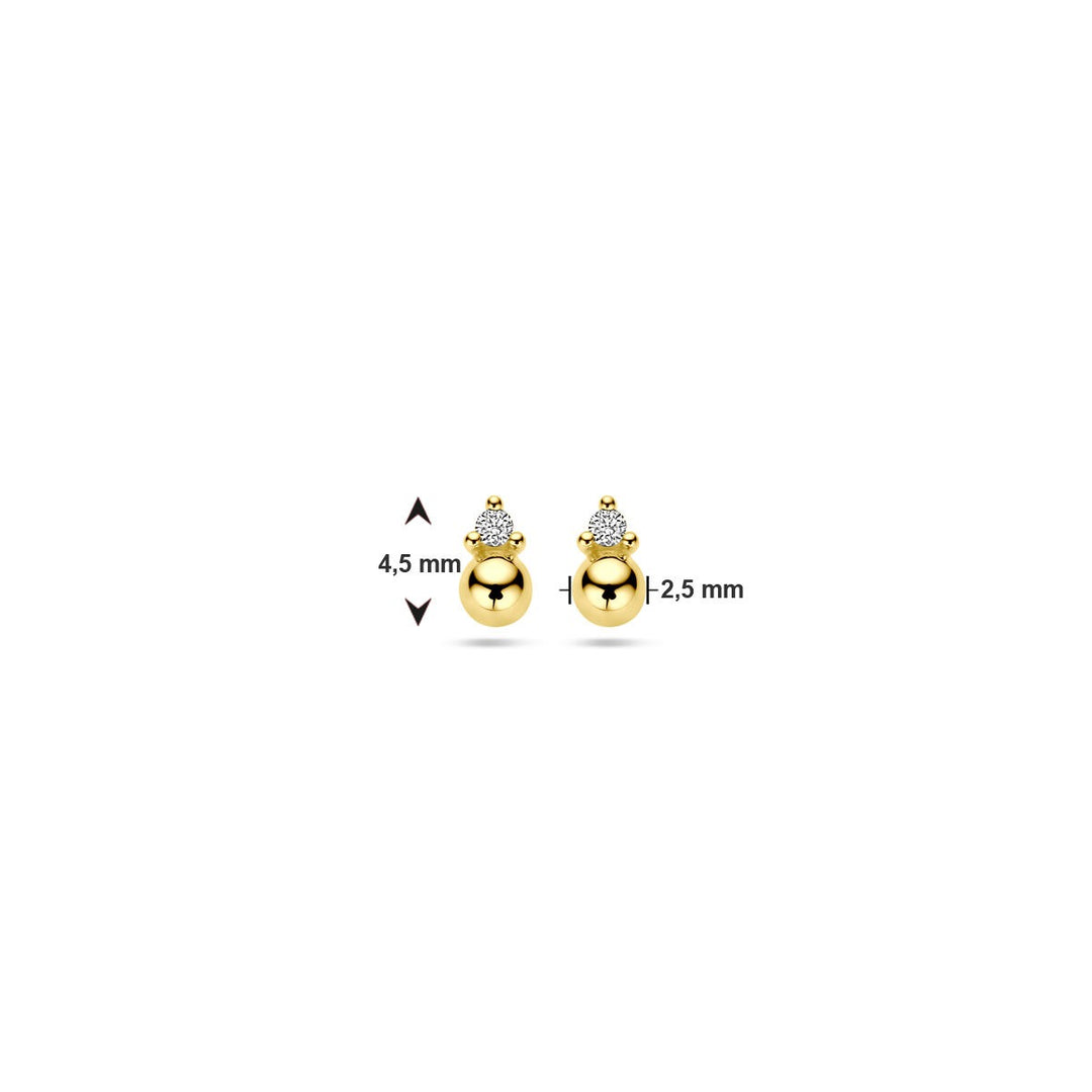 Ohrstecker Kugeldiamant 0,02 ct (2x 0,01 ct) h p1 14K Gelbgold