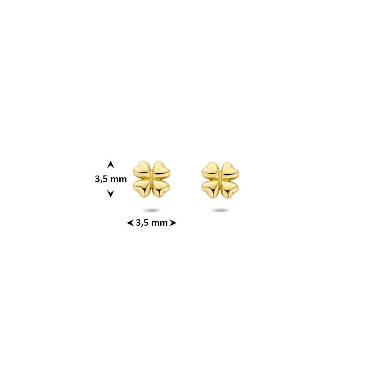 14 Karat Gelbgold Ohrstecker Kleeblatt