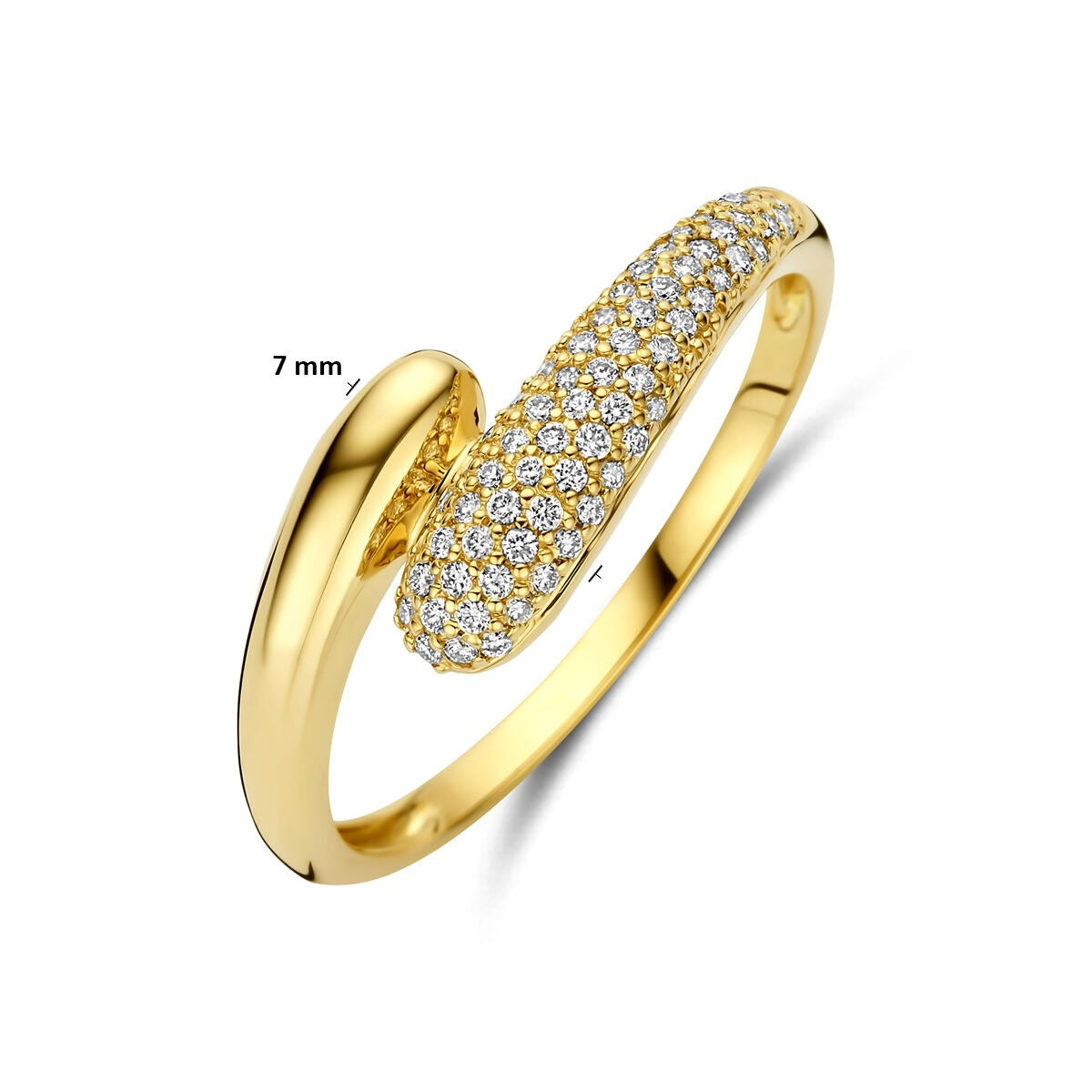 14k Gelbgoldring mit Diamant 0,15ct