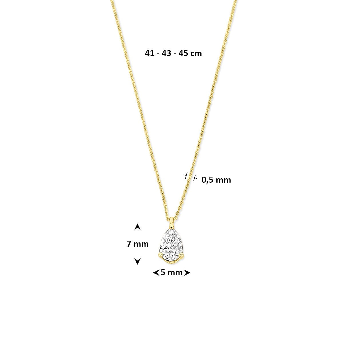14k Goldkette mit im Labor gezüchtetem Diamanten