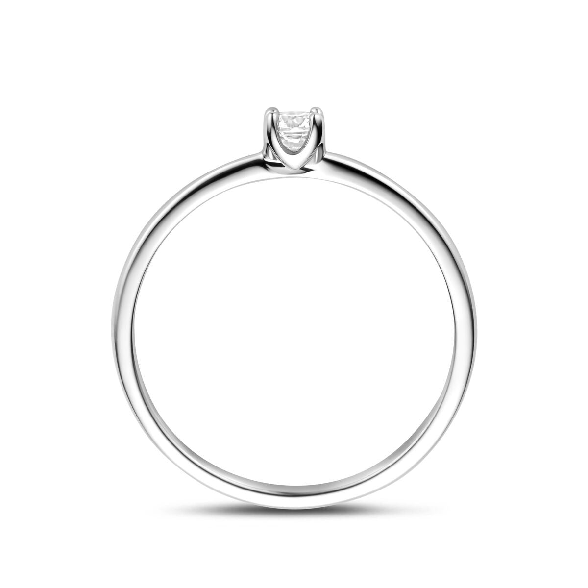 Damenring aus rhodiniertem 925er Silber mit Zirkonia