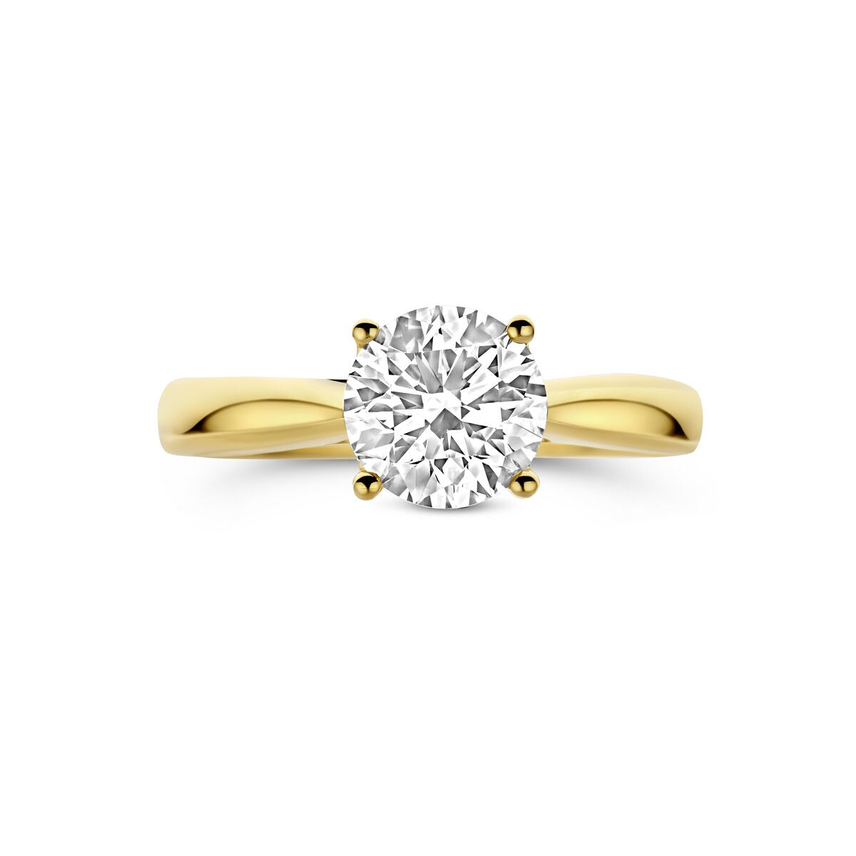 14K Gelbgoldring mit im Labor gewachsenem Diamanten 1,50 ct